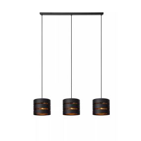 Lucide Rosas - hanglamp 3L - 130 x 26 x 152 cm - zwart en messing