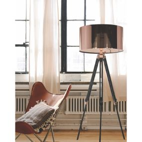 Artdelight Jewel - staanlamp - 150 cm - zwart en koper