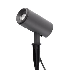 Faro Plom - grondspot op piek - 16 x 8 x 38 cm - 8,5W LED incl. - IP64 - donkergrijs
