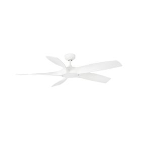Faro Cocos - plafondventilator met licht en afstandsbediening - Ø 137 cm - 20W LED incl. - wit