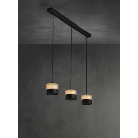 Heatsail Glow - hanglamp met verwarmingsfunctie - 120 x 17 x 150 cm - set van 3 - IP43 - zwart
