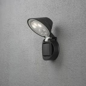 Konstsmide Prato - buiten wandlamp op batterijen - 16 x 16 x 24 cm - 1,5W LED incl. - IP44 - zwart