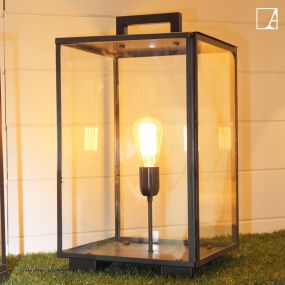 Authentage Vitrine Table Lantern Outdoor - vloer- en tafellamp - 30 x 30 x 55 cm - IP43 - brons