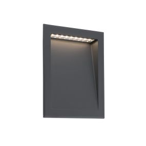 Faro Soun - inbouw wandverlichting - 19,3 x 7,3 x 23,8 cm - 8W LED incl. - IP65 - donkergrijs