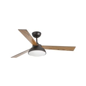 Faro Rodas - plafondventilator met licht en afstandsbediening en timer - Ø 132 cm - 20W dimbare LED incl. - donker bruin