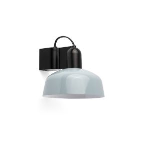 Faro Tatawin - wandlamp - Ø 18,4 x 15,5 cm - satijnzwart en glanzend grijsblauw