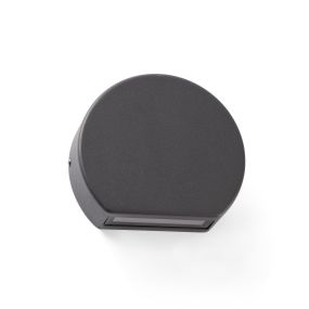 Faro Pill - wandverlichting - 10 x 3 x 8,5 cm - 4W LED incl. - IP54 - donkergrijs