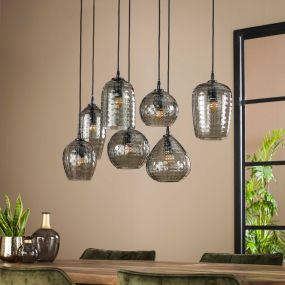 Vico Hexagon - hanglamp - 90 x 30 x 150 cm - fumé