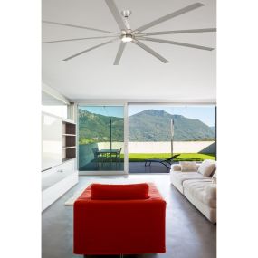 Faro Manhattan - plafondventilator met licht en afstandsbediening - Ø 244 cm - 16W dimbare LED incl. - satijn nikkel
