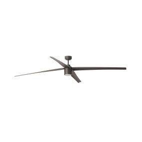 Faro Attos - plafondventilator met licht en afstandsbediening - Ø 213 cm - 18W dimbare LED incl. - bruin