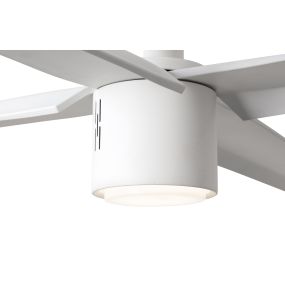 Faro Attos - plafondventilator met licht en afstandsbediening - Ø 213 cm - 18W dimbare LED incl. - wit