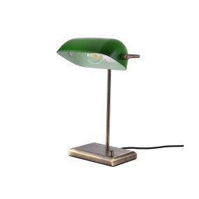Artdelight Oxford - taffellamp - 17,5 x 26 x 37 cm - brons en groen