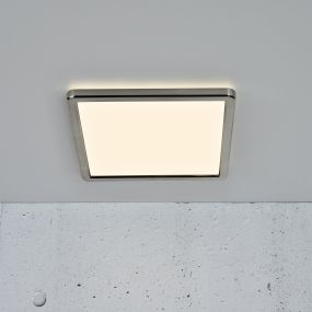 Nordlux Oja - plafondverlichting - 30 x 30 x 2,5 cm - 3 stappen Moodmaker SceneSelect functie - 14,5W LED incl. - geborsteld nikkel