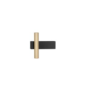 Nova Luce Paron - wandlamp - 5,5 x 15 x 15 cm - 6W LED incl. - zandzwart en goud