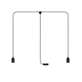 Creative Cables Eiva T-snake - draagbare lichtslinger -  1,8 meter totale lengte - 2 x Eiva E27 fitting met siliconen kabelhouder - IP65 - zwart