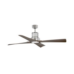Faro Winche - plafondventilator met licht en afstandsbediening - slimme ventilator - Ø 127 cm - 16W LED incl. - chroom en bruin