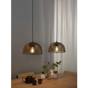 Lucide Mesh - hanglamp - 35 x 105 x 151 cm - grijs ijzer