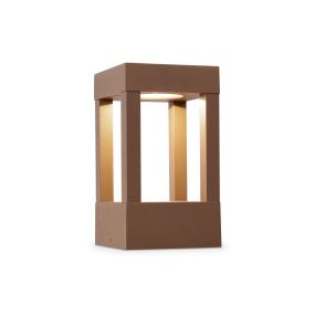 Faro Agra - tuinpaal - 10,8 x 10,8 x 20 cm - 9W LED incl. - IP55 - roestbruin