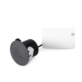 Faro Grund - ronde grondspot voor buiten - Ø 80 mm, Ø 60 mm inbouw - 7W LED incl. - IP67 – zwart – warm witte lichtkleur (2700K)