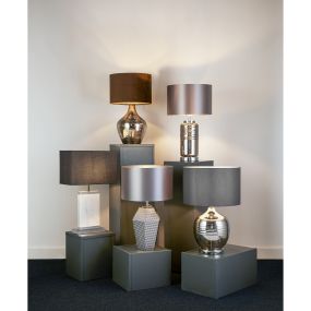 Searchlight - tafellamp - 20 x 20 x 55 cm - grijs en wit