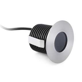 Faro Grund - ronde grondspot voor buiten - Ø 80 mm, Ø 60 mm inbouw - 7W LED incl. - IP67 - satijn inox – warm witte lichtkleur (3000K)