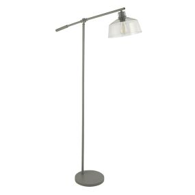 Searchlight Canterbury - vloerlamp - 82 x 164 cm - grijs en transparant