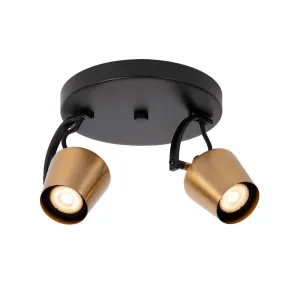 Lucide Emile - opbouwspot 2L - Ø 20 x 17,5 cm - mat goud en zwart