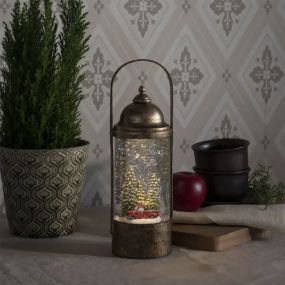 Konstsmide - decoratieve tafellantaarn op batterijen - 9 x 10 x 29 cm - mat goud