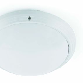 Faro Dakron - plafondverlichting - Ø 27 x 8.5 cm - IP65 - mat wit