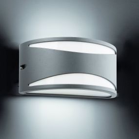 Faro Bonn - wandverlichting - 25 x 13,5 x 12 cm - IP44 - donkergrijs