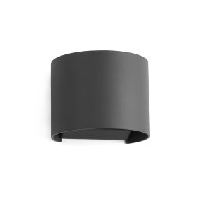 Faro Sunset - wandverlichting - 14 x 11 x 11,1 cm - 6W LED incl. - IP54 - donkergrijs