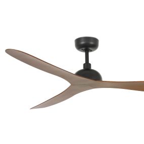 Faro Gotland - plafondventilator met afstandsbediening en timer - Ø 132 cm - bruin en mat zwart