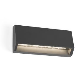 Faro Must - wandverlichting - 15,8 x 3 x 7 cm - 3W LED incl. - IP65 - donkergrijs