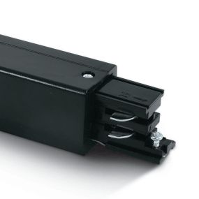 ONE Light Square Track Accessories - startvoeding links - 3-fase railsysteem - 16A - zwart