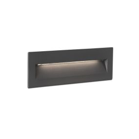 Faro Nat - inbouw wandverlichting - 22,5 x 7,3 x 7,5 cm - 8W LED incl. - IP65 - donkergrijs