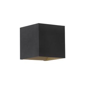 Searchlight Cube - wandlamp - 9,7 x 9,7 x 9,7 cm - zwart met goud