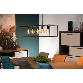 Lichtkoning Achille - hanglamp - 110 x 25 x 155 cm - zwart