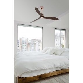 Faro Justfan - plafondventilator met afstandsbediening - Ø 128 cm - donkerbruin en koper