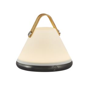 Design for the People Strap To Go - tafellamp - Ø 15,5 x 14,7 cm - 3 stappen Moodmaker functie - 2,5W dimbare LED incl - IP54 - wit en zwart