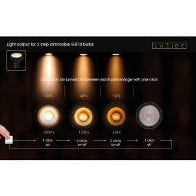 Lucide LED-spot - Ø 5 x 5,3 cm - GU10 - 5W - 3 StepDim - 2700K tot 2200K - zwart