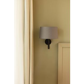 Faro Windsor - wandverlichting - Ø 29 x 39,2 x 26,5 cm - mat zwart en grijs