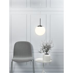 Nordlux Cafe - hanglamp - Ø 20 x 213 cm - opaal wit