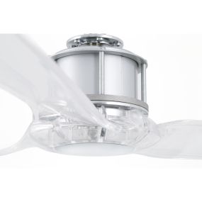 Faro Justfan - plafondventilator met afstandsbediening - Ø 128 cm - chroom en transparant