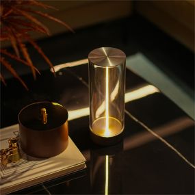 Zuma Line Esterno - oplaadbare tafellamp - Ø9,15 x 24,15 cm - 1,2W LED incl. - 3 stepdim - IP54 - donkergrijs