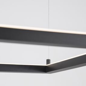 Nova Luce Eterna - hanglamp - 50 x 50 x 120 cm - 30W dimbare LED incl. - zand zwart