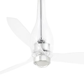 Faro Eterfan - plafondventilator met licht en afstandsbediening - Ø 128 cm - 17W LED incl. - chroom en transparant