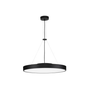 Nova Luce Perfect Profile - hanglamp op afstandsbediening - Ø 40 x 120 cm - 24W dimbare LED incl. - 2700K-6000K - zwart