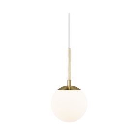 Nordlux Grant - hanglamp - Ø 15 x 229 cm - messing en opaal wit