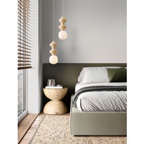 Nova Luce Clio - hanglamp - Ø 18 x 215 cm - geel, wit en opaalglas