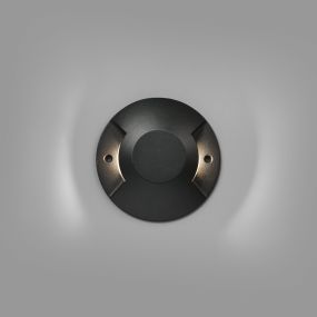 Faro Loth - wandverlichting - Ø 20 x 4,2 cm - 12W LED incl. - IP67 - mat zwart